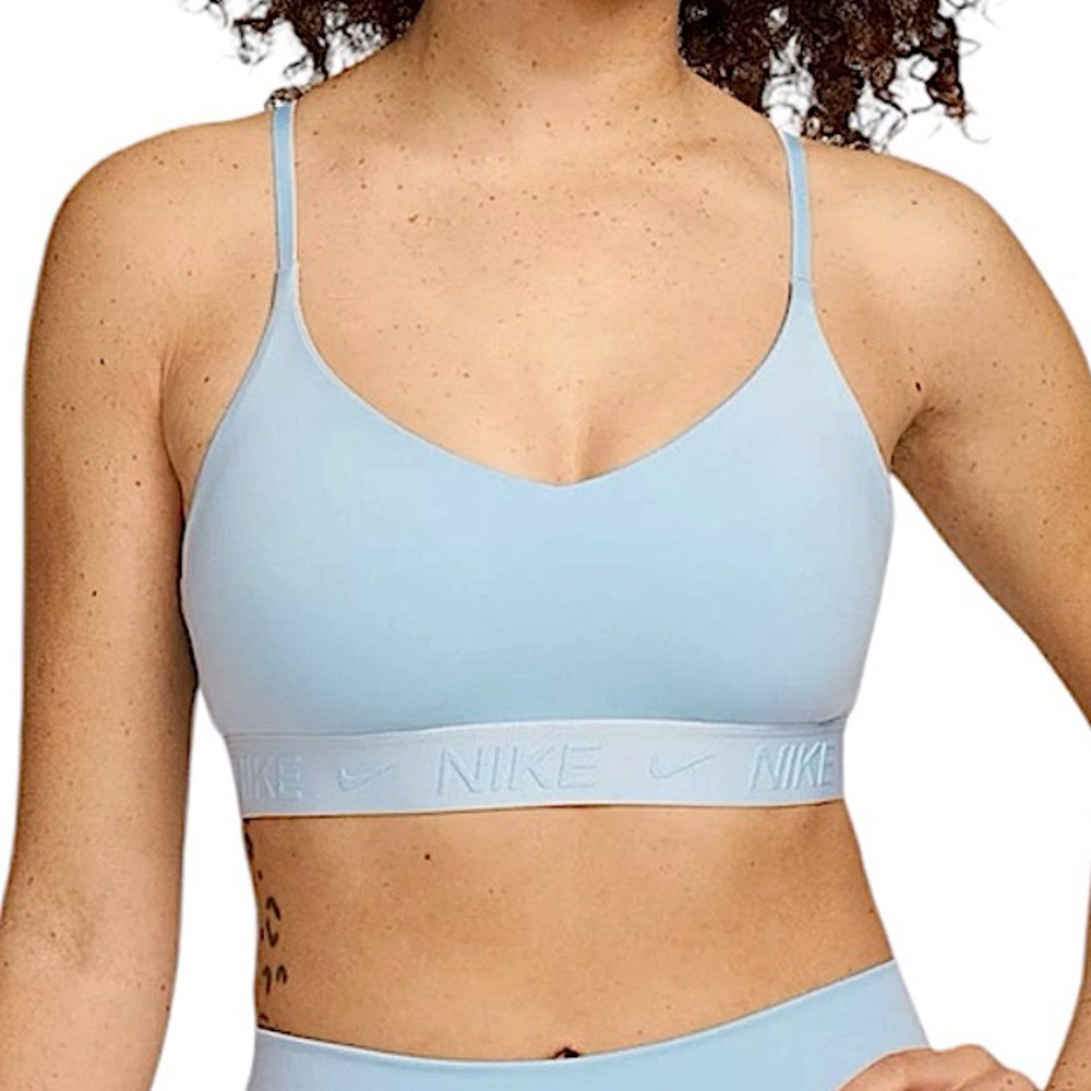 - Nike XL Indy Dri-FIT Light Blue Strappy Sports Bra! NEW!